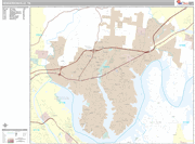 Hendersonville  Wall Map Premium Style