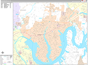 Hendersonville  Wall Map Premium Style