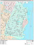 Hoboken  Wall Map Premium Style