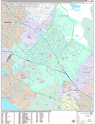 Irvine  Wall Map Premium Style