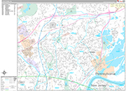 Levittown Wall Map Premium Style