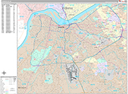 Louisville Wall Map Premium Style