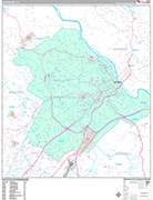 Lynchburg Wall Map Premium Style