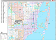 Miami Wall Map Premium Style