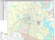 Nashville  Wall Map Premium Style