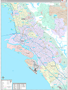 Oakland  Wall Map Premium Style
