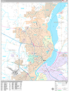 Peoria Wall Map Premium Style