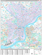 Philadelphia Wall Map Premium Style