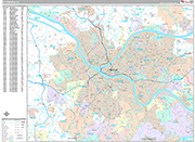 Pittsburgh  Wall Map Premium Style