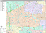 Plano  Wall Map Premium Style