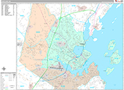Portland Wall Map Premium Style