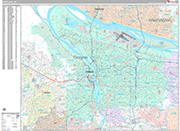 Portland Wall Map Premium Style