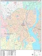 Providence  Wall Map Premium Style