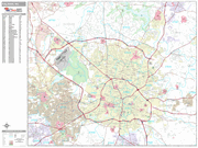 Raleigh Wall Map Premium Style