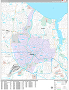 Rochester Wall Map Premium Style