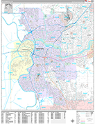 Sacramento  Wall Map Premium Style