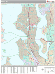 Seattle Wall Map Premium Style