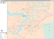 Suffolk Wall Map Premium Style