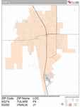 Tulare Wall Map Premium Style