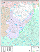 Tustin  Wall Map Premium Style