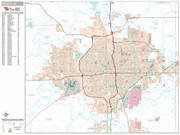 Wichita Wall Map Premium Style