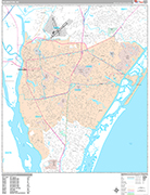 Wilmington  Wall Map Premium Style