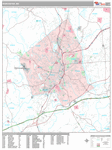 Worcester Wall Map Premium Style