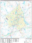 Worcester Wall Map Premium Style