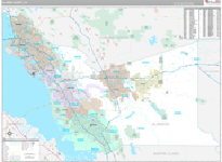 Alameda Wall Map Premium Style