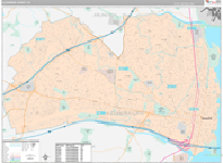 Alexandria County Wall Map Premium Style