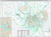 Allegheny Wall Map Premium Style