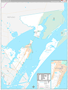 Aransas Wall Map Premium Style