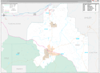 Bibb Wall Map Premium Style