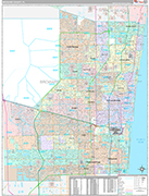 Broward Wall Map Premium Style