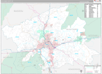 Buncombe Wall Map Premium Style