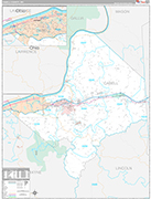 Cabell Wall Map Premium Style