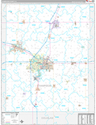 Champaign Wall Map Premium Style