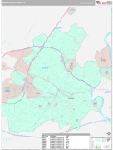 Charlottesville County Wall Map Premium Style