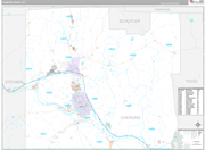 Chemung Wall Map Premium Style