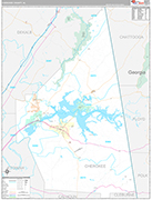 Cherokee Wall Map Premium Style