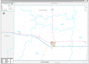 Cheyenne Wall Map Premium Style