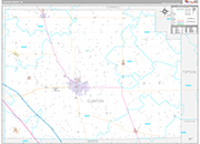 Clinton Wall Map Premium Style