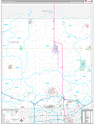 Clinton Wall Map Premium Style