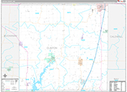 Clinton Wall Map Premium Style