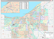 Cuyahoga Wall Map Premium Style