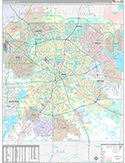 Dallas Wall Map Premium Style