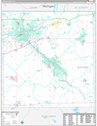 Elkhart Wall Map Premium Style