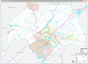 Etowah Wall Map Premium Style