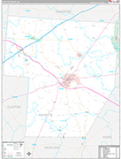 Fayette Wall Map Premium Style