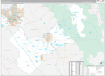 Fresno Wall Map Premium Style